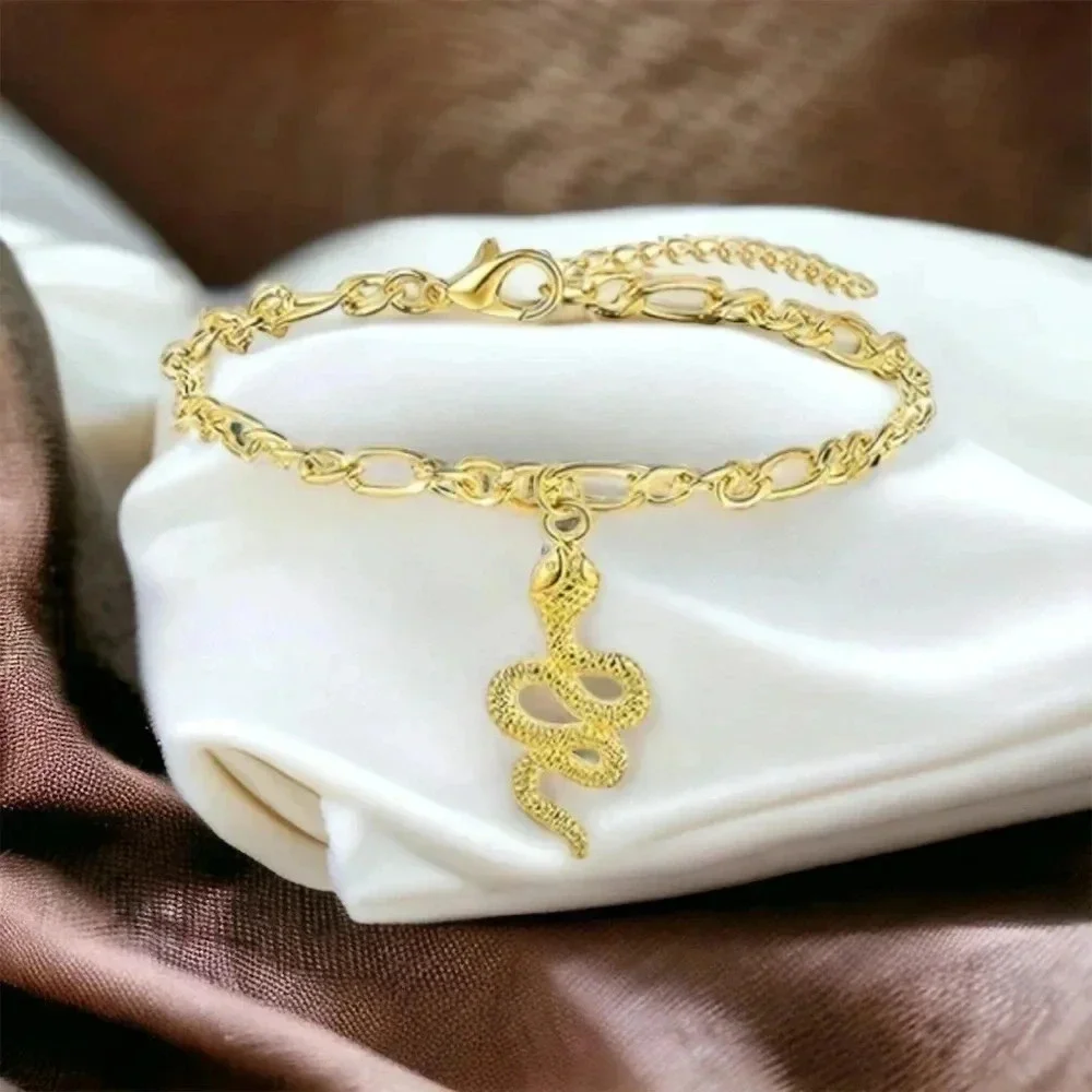 Gold Snake Anklet Bracelet